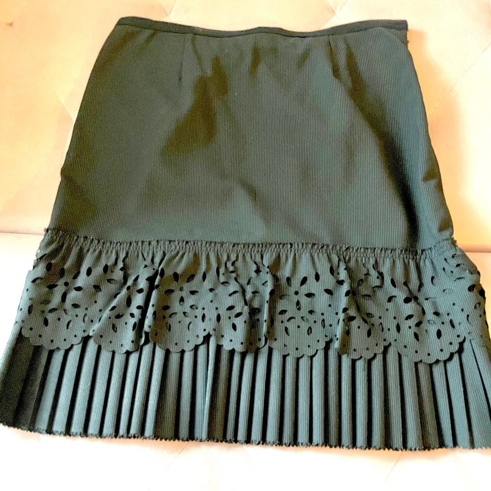 Black pin striped Knee length Cynthia Steefe skirt